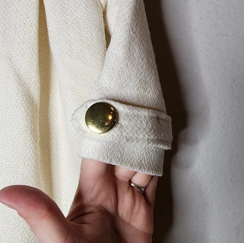 Polly Flinders‎ wool-blend cream coat. Size 12 Months.
